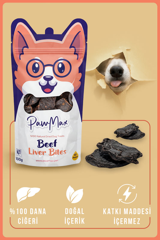 Kurutulmuş Dana Karaciğer - Doğal Köpek Ödül Maması | Pawmax Beef Liver Bites