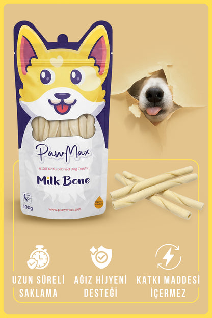 White Twist Bone - Natural Dried Dog Treats - Milk Bone