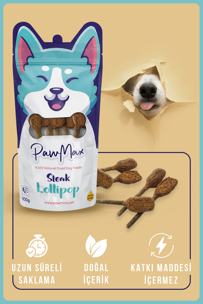 Meaty Bone Roll - Natural Dried Dog Treats - Steak Lollipop