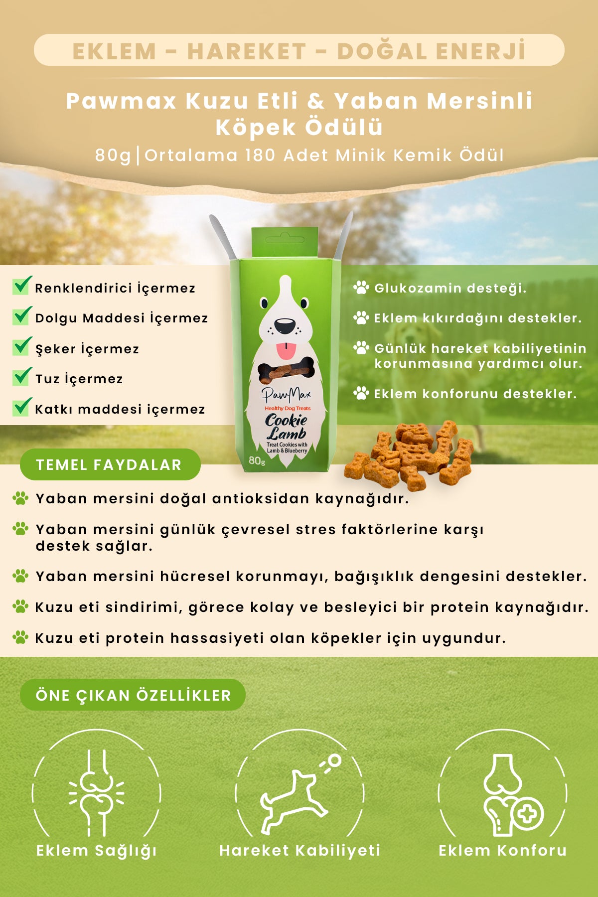 Kuzu Eti ve Yaban Mersinli Köpek Ödül Maması