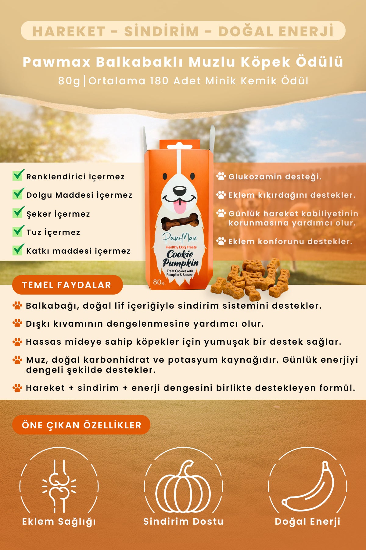 Balkabak ve Muzlu Köpek Ödül Maması