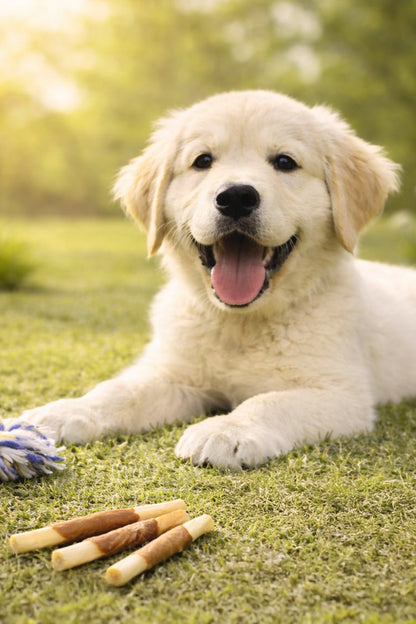 Chicken Wrapped Sticks - Natural Dried Dog Treats - Chicken Wrapped Sticks