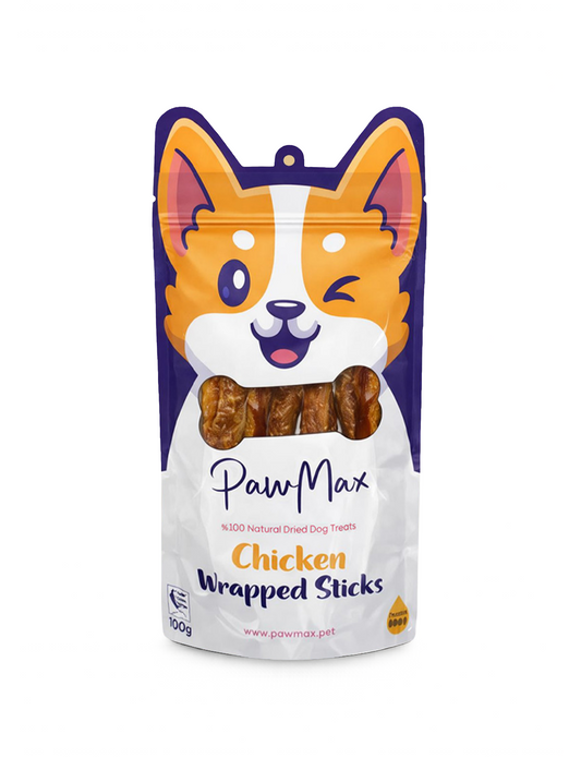 Chicken Wrapped Sticks - Natural Dried Dog Treats - Chicken Wrapped Sticks